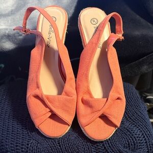 Bella Vita Women's Orange Espadrille Slingbacks